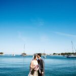 St. Petersburg Waterfront Bride and Groom Wedding Portrait
