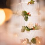 White, Tiered Wedding Cake with Flowers