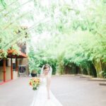Bridal Portrait in White, Strapless Alfred Angelo Wedding Gown and Veil | Downtown St. Pete Wedding Venue NOVA 535 Event Space Bamboo Garden