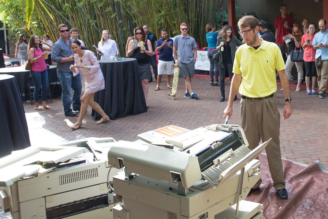 2016 0519 DTSP-ESC-NOVA535-2 Tech Smash and Movie night with Cinema Squatch featuring Office Space Film at NOVA 535 is DTSP during Entrepreneur Social Club
