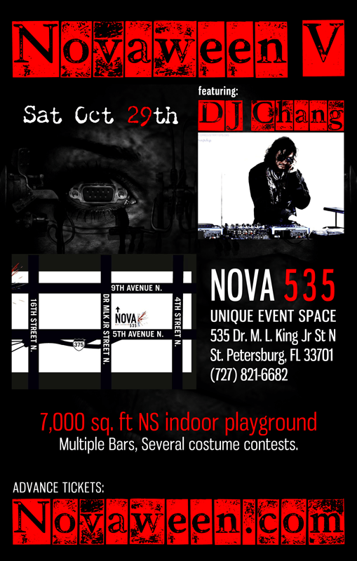 A decade of tricks and treats in St. Pete - Novaween V October 29 2011 flyer