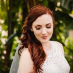 Outdoor Garden Bride Portrait | Whimsical Dusty Purple and Blue Downtown St Pete Wedding at Historic Venue NOVA 535