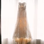 Strapless Lace Allure Bridal Wedding Dress on Hanger
