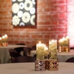Greenery floating candle centerpieces