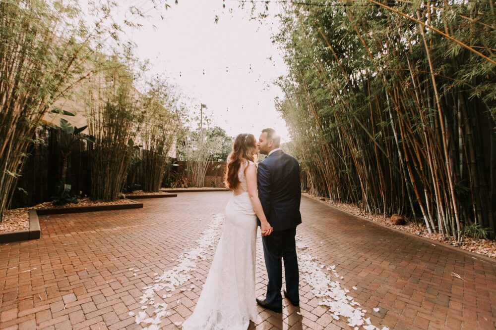 Wedding portrait at bamboo gardens in St. Pete wedding venue Nova535