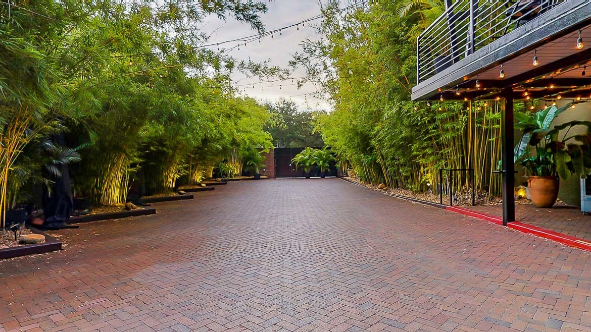 Gorgeous views of our brick and bamboo courtyard here at historic downtown St. Pete, Florida 5-star wedding venue NOVA 535
