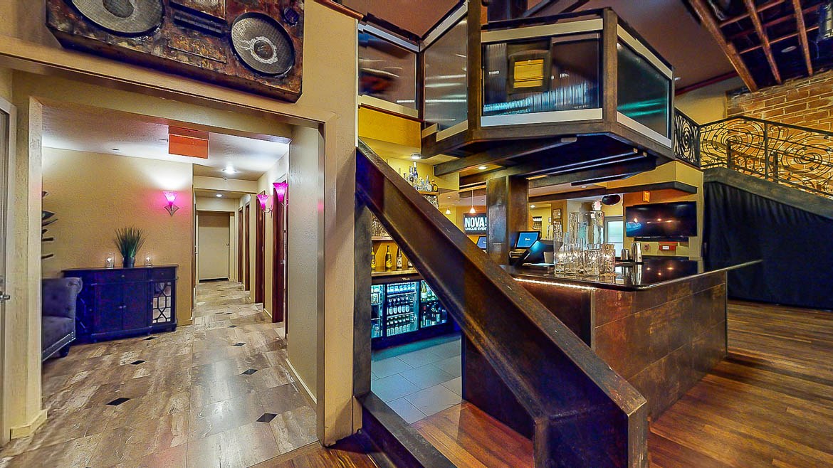 Gorgeous Inside views of bar and restroom suites of historic downtown St. Pete, Florida 5-star wedding venue NOVA 535