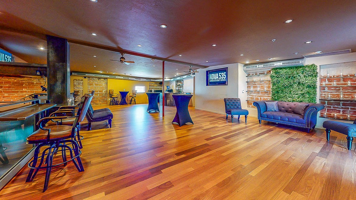 Gorgeous, Spacious upstairs VIP lounge and bar, here at St. Pete, Florida venue NOVA 535