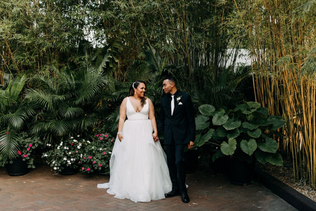 Bride and Groom Bamboo Garden Wedding Portrait | Tampa Bay Photographer Amber McWhorter Photography