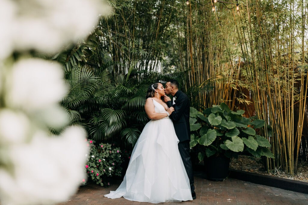 Bride and Groom Bamboo Garden Wedding Portrait | Tampa Bay Photographer Amber McWhorter Photography