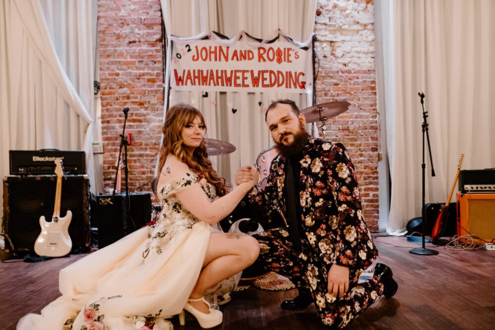 Bride and Groom Gothic Wedding Portrait