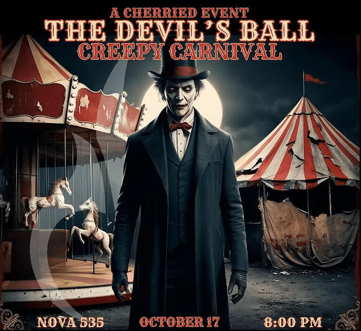 Friday, October 17, 2025 is The Devils Ball halloween party at venue NOVA 535 in downtown St. Pete Florida