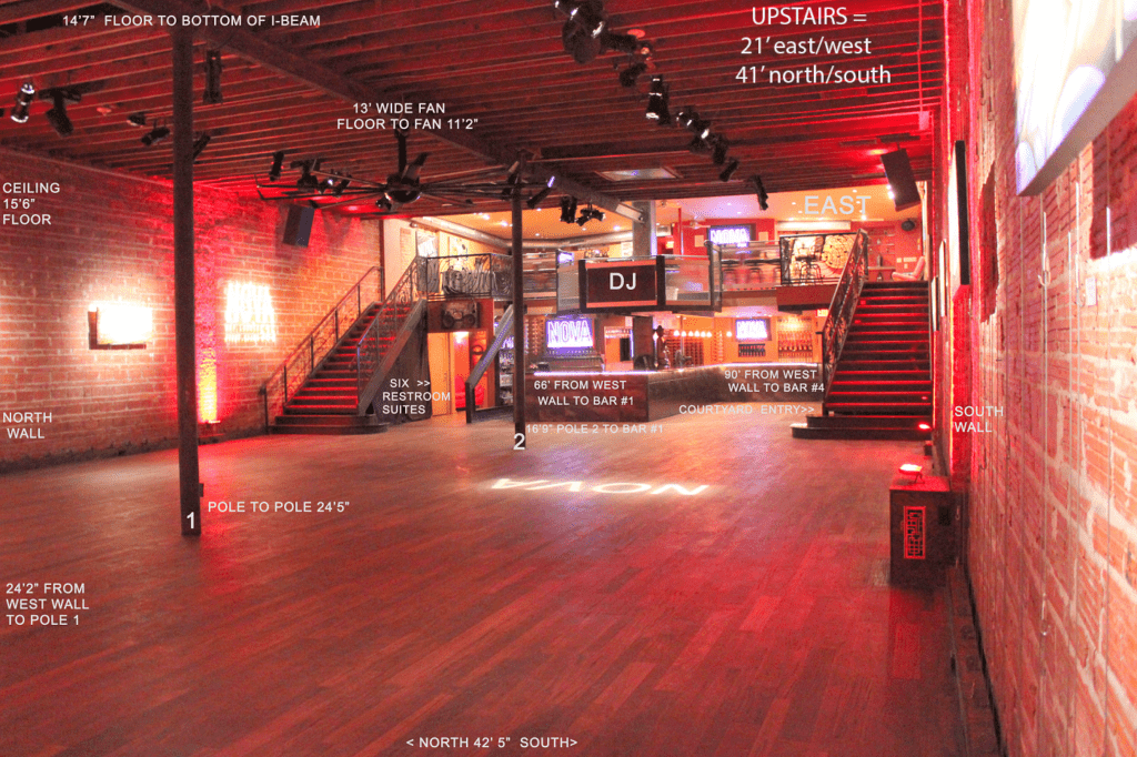 Downtown St Pete Historic Venue NOVA 535 Ground Floor Measurements