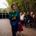 Wedding ceremony in bamboo gardens at NOVA 535 in St. Pete